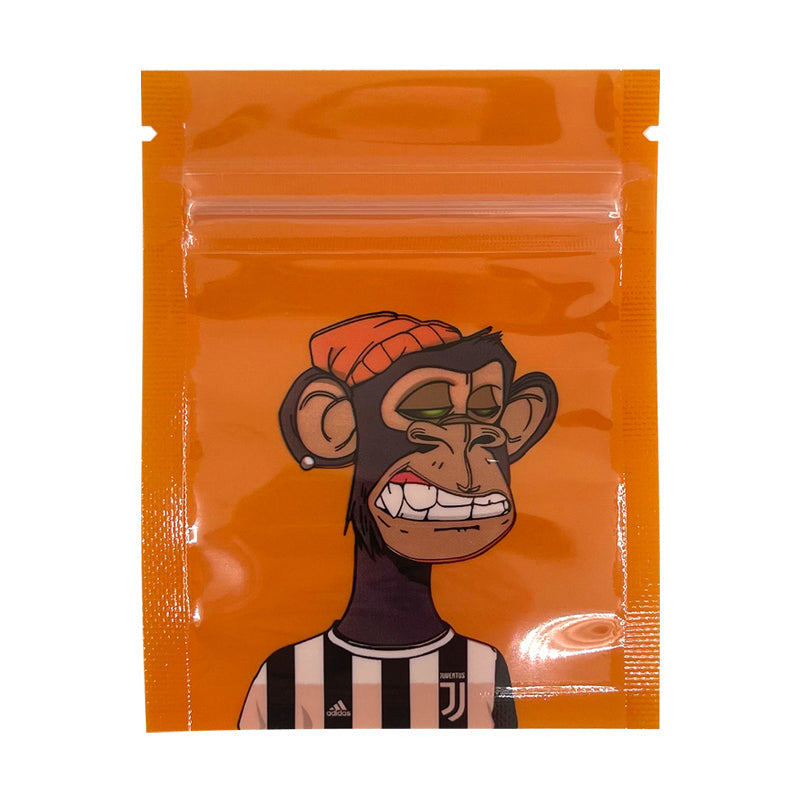 1g 7x9cm NFT Monkey Bag Aluminum Foil Zip Lock Pouch Cookie Packaging Customized Cookie Cigar Bags With Clear Window