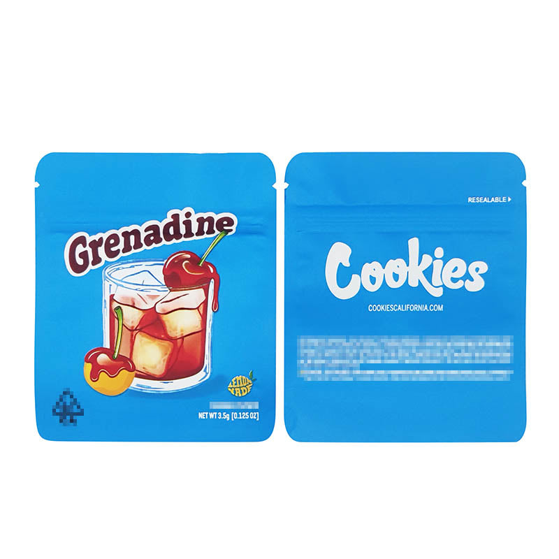1g -3g Cookies Plastic Zipper Pouch With Stickers laser Anti Label Foil Bags Flavor Herb Flower Dry Tobacco Retail Bags