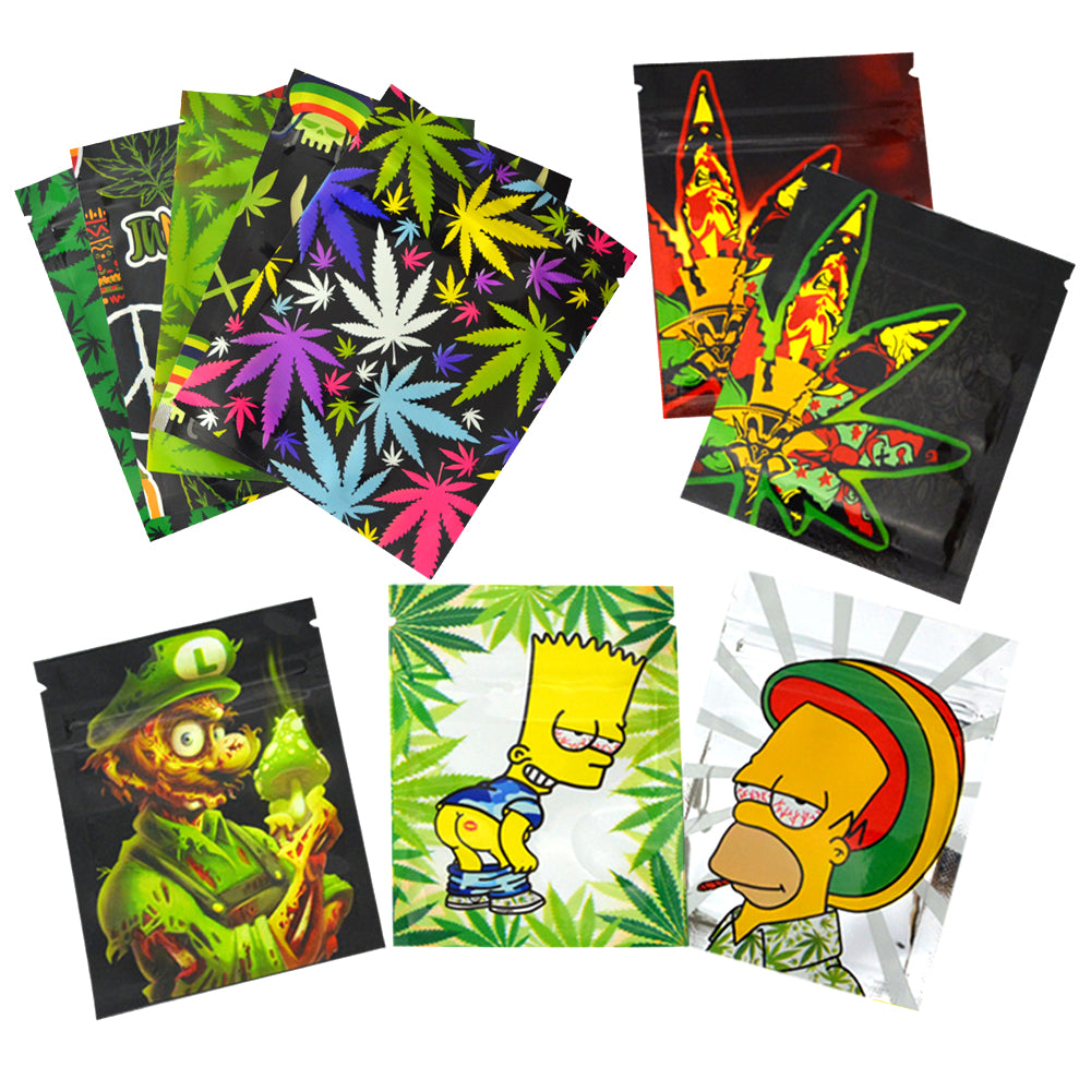 11x14cm 3.5g Hologram Laser Zipper Bags Both Side Printed 100 pcs