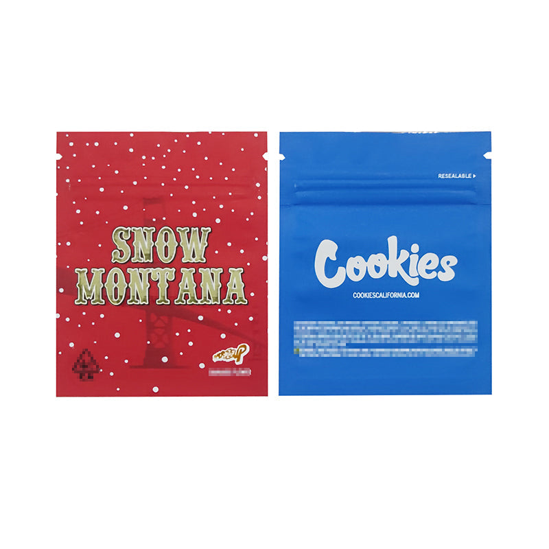 1g -3g Cookies Plastic Zipper Pouch With Stickers laser Anti Label Foil Bags Flavor Herb Flower Dry Tobacco Retail Bags