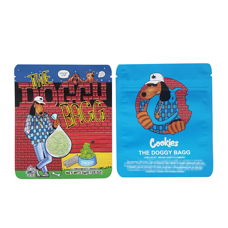 1g -3g Cookies Plastic Zipper Pouch With Stickers laser Anti Label Foil Bags Flavor Herb Flower Dry Tobacco Retail Bags