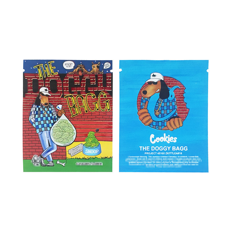 1g -3g Cookies Plastic Zipper Pouch With Stickers laser Anti Label Foil Bags Flavor Herb Flower Dry Tobacco Retail Bags