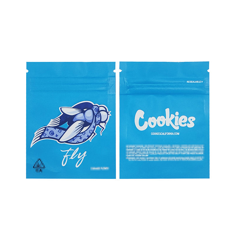 1g -3g Cookies Plastic Zipper Pouch With Stickers laser Anti Label Foil Bags Flavor Herb Flower Dry Tobacco Retail Bags