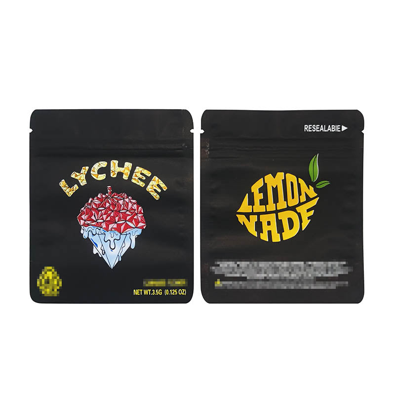 1g -3g Cookies Plastic Zipper Pouch With Stickers laser Anti Label Foil Bags Flavor Herb Flower Dry Tobacco Retail Bags