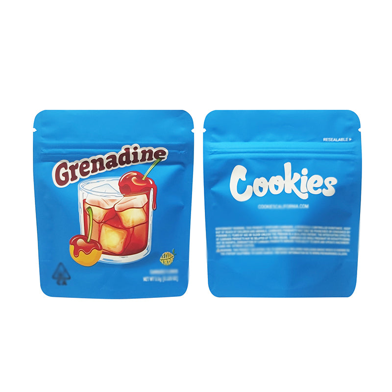 1g -3g Cookies Plastic Zipper Pouch With Stickers laser Anti Label Foil Bags Flavor Herb Flower Dry Tobacco Retail Bags