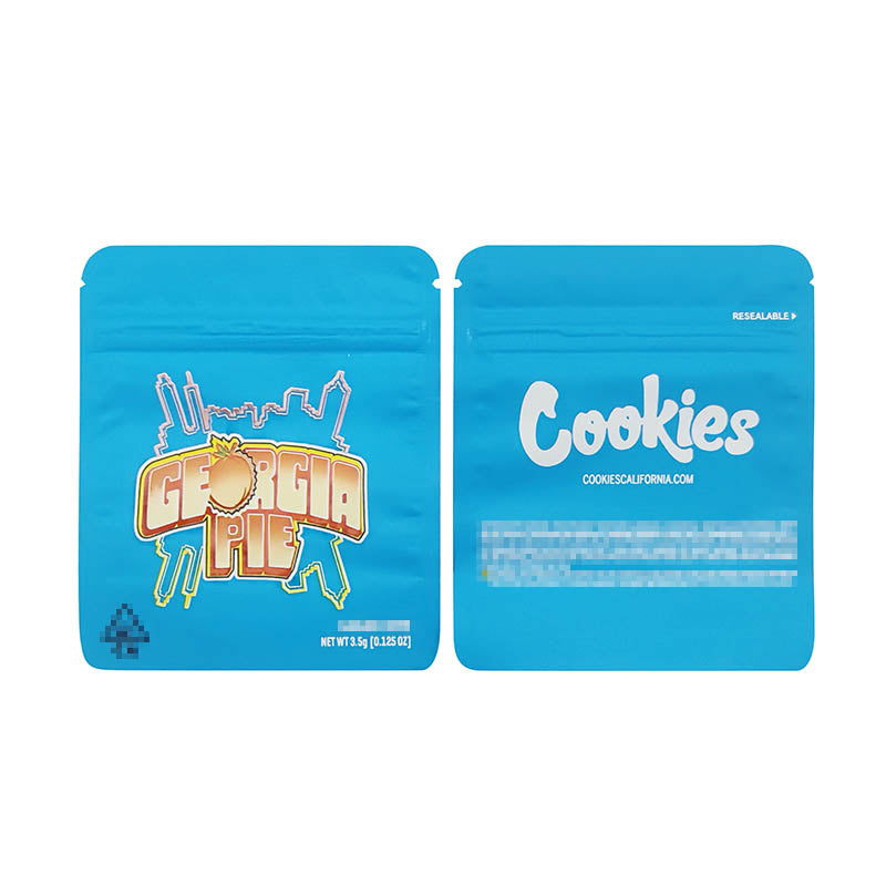 1g -3g Cookies Plastic Zipper Pouch With Stickers laser Anti Label Foil Bags Flavor Herb Flower Dry Tobacco Retail Bags