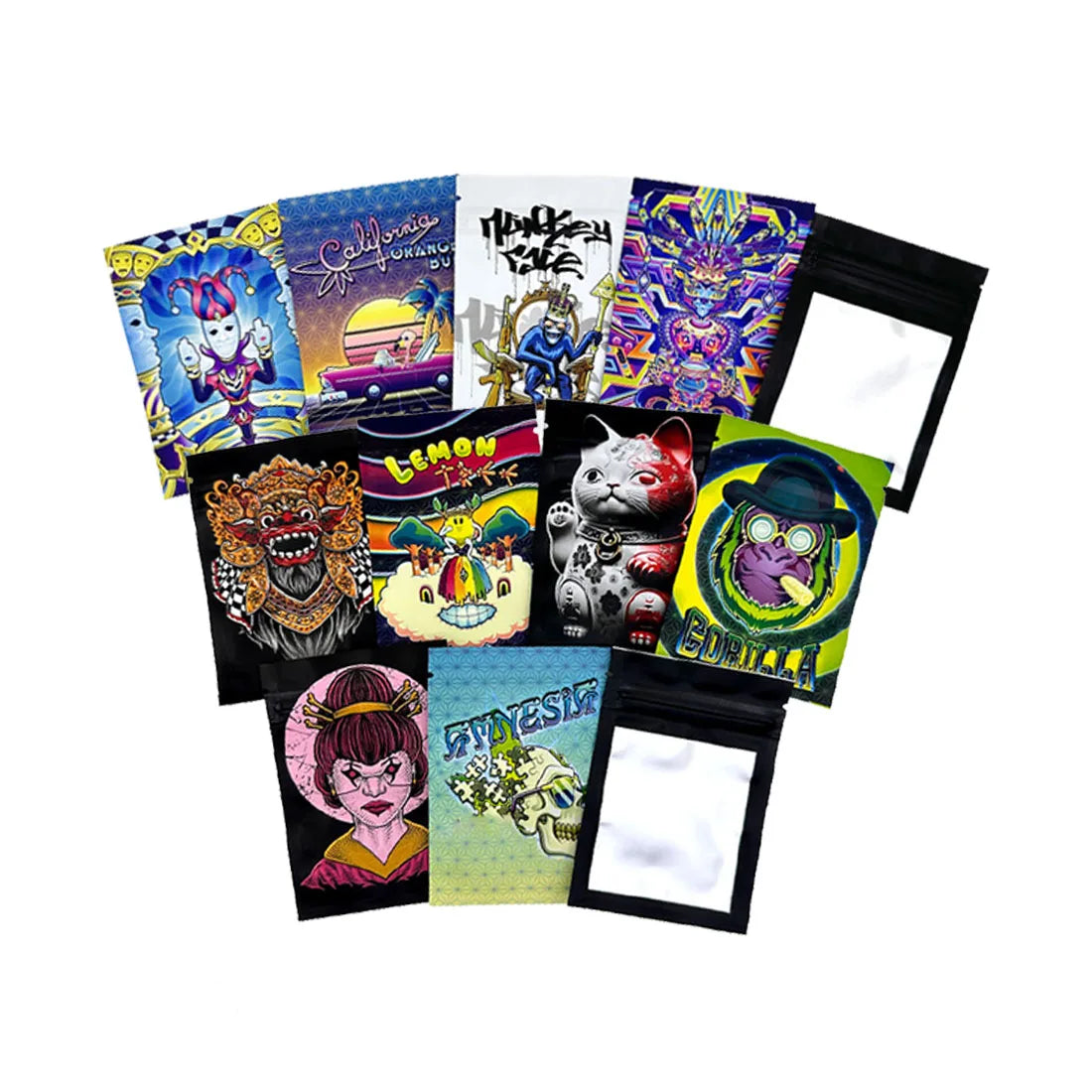 1g 3.5g Empty Matte Mylar Pouch Zipper Sealed Bag Reusable Stand Up Aluminum Foil Clear Window Customize Packaging Plastic Bags