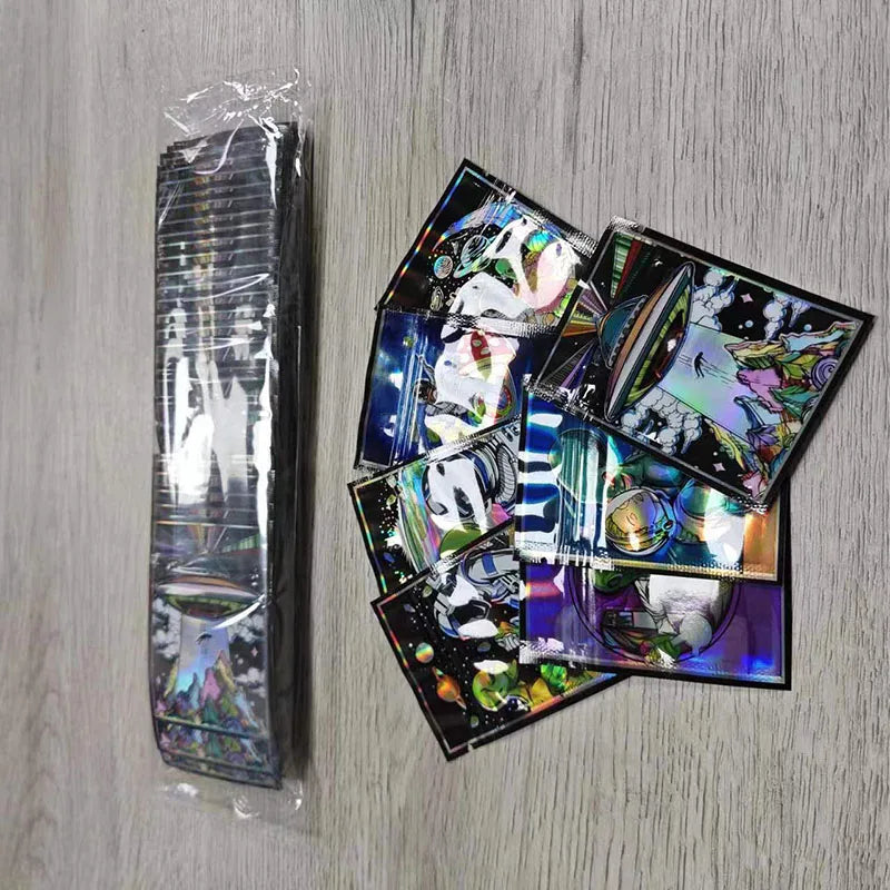 1g Cookies Leaf Package Bag Food Grade Edibles Laser Reflective Mini Foil Pouch Mylar Plastic Ziplock Food Storage Plastic Bags