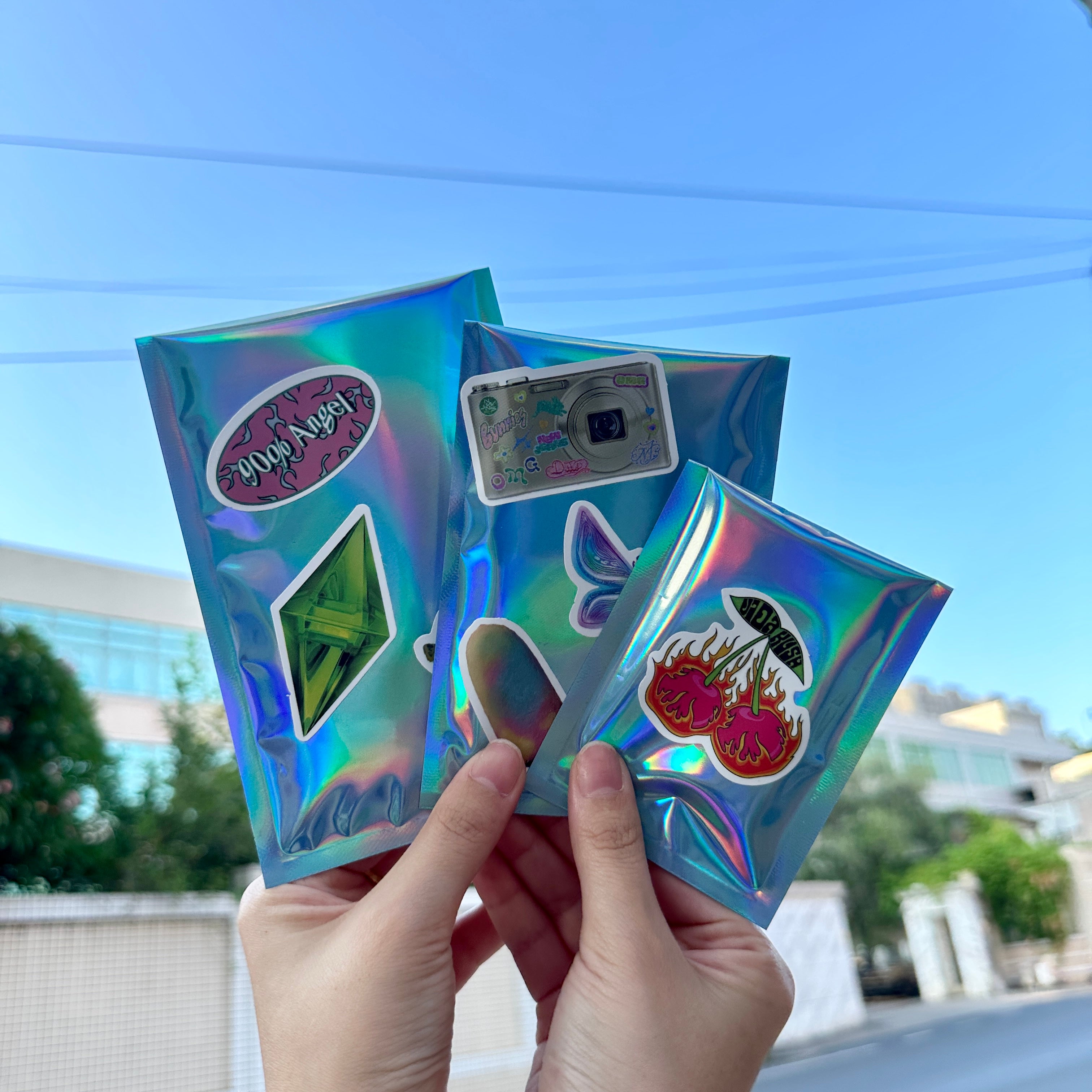 50pcs Colors Laser Self-seal Holographic Envelopes Courier Bags Gifts Cards, Postcards, Badges, Gifts, Lipstick, Greeting Cards