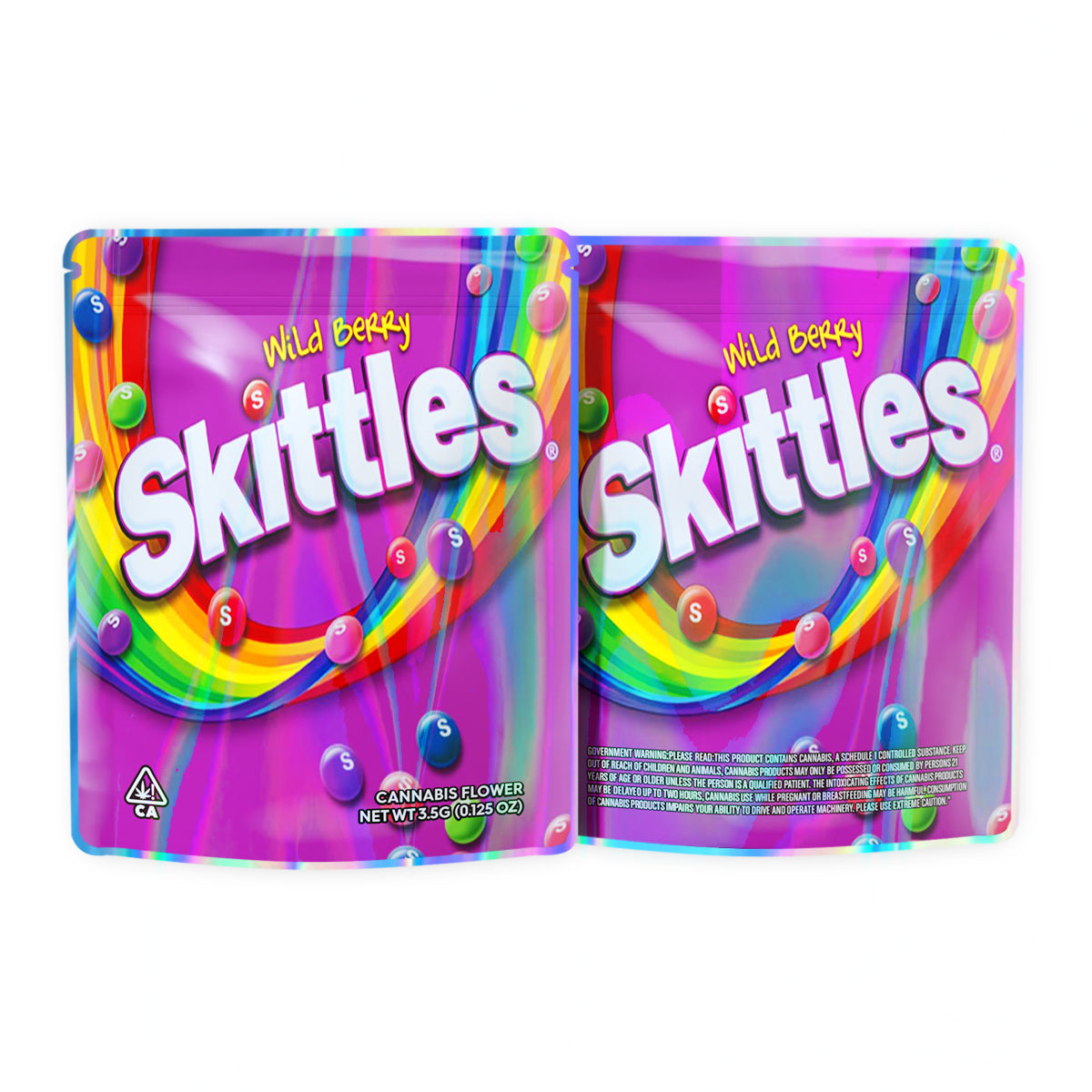 Yabani Meyveli Skittles Mylar Torbaları 3,5 Gram