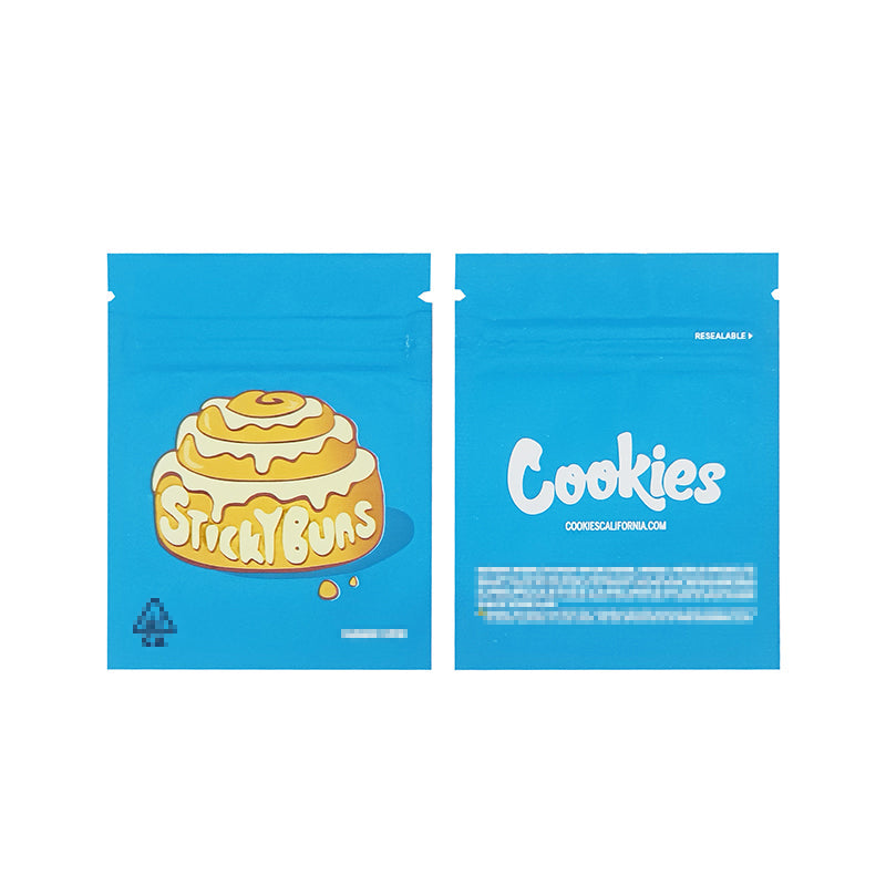 1g -3g Cookies Plastic Zipper Pouch With Stickers laser Anti Label Foil Bags Flavor Herb Flower Dry Tobacco Retail Bags