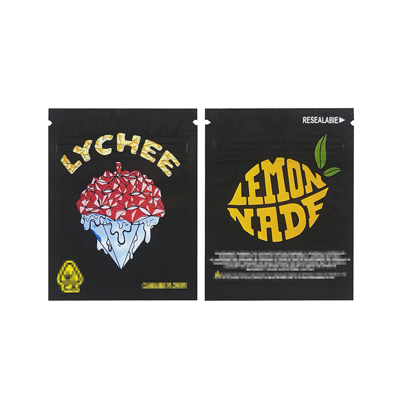 1g -3g Cookies Plastic Zipper Pouch With Stickers laser Anti Label Foil Bags Flavor Herb Flower Dry Tobacco Retail Bags