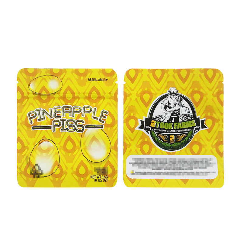 1g -3g Cookies Plastic Zipper Pouch With Stickers laser Anti Label Foil Bags Flavor Herb Flower Dry Tobacco Retail Bags