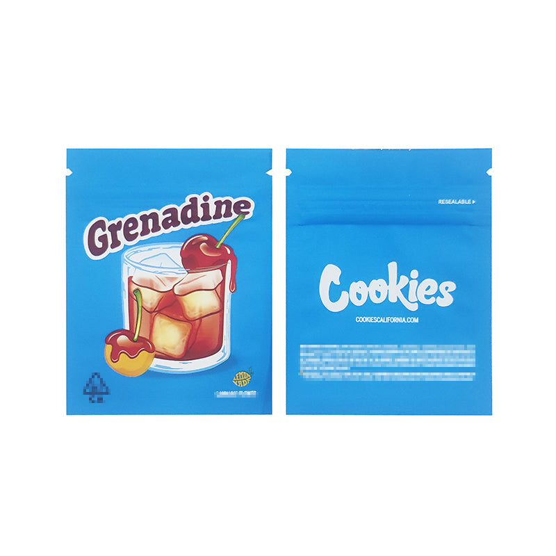 1g -3g Cookies Plastic Zipper Pouch With Stickers laser Anti Label Foil Bags Flavor Herb Flower Dry Tobacco Retail Bags