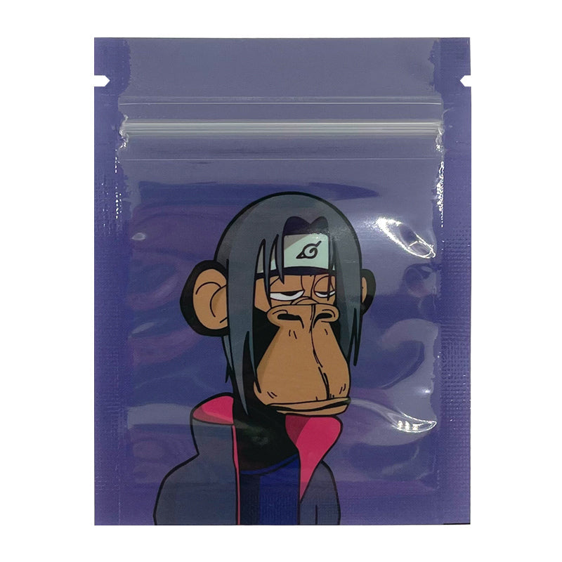 1g 7x9cm NFT Monkey Bag Aluminum Foil Zip Lock Pouch Cookie Packaging Customized Cookie Cigar Bags With Clear Window