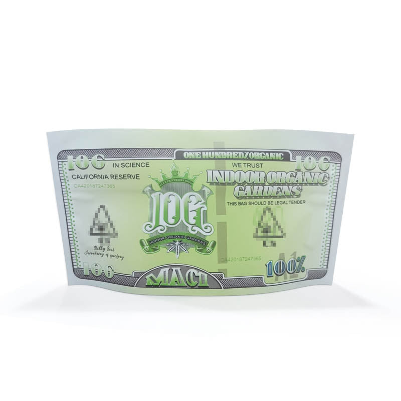 100 PCS USD Dollars 3.5g-10g Money Children Proof Stand Up Zip Lock Pouch Smell Proof Zipper Bag Cookies pouch Child Resistant Exit Bag USD Dollars