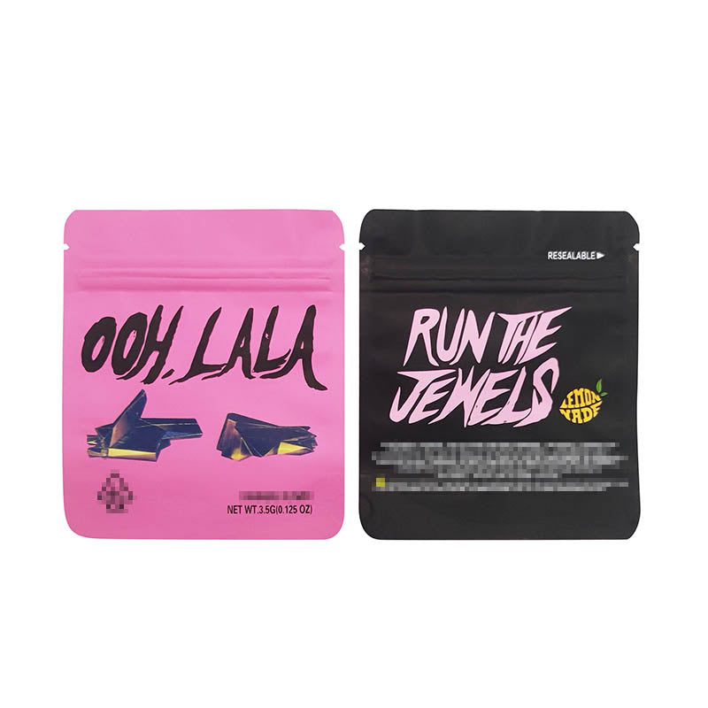 1g -3g Cookies Plastic Zipper Pouch With Stickers laser Anti Label Foil Bags Flavor Herb Flower Dry Tobacco Retail Bags