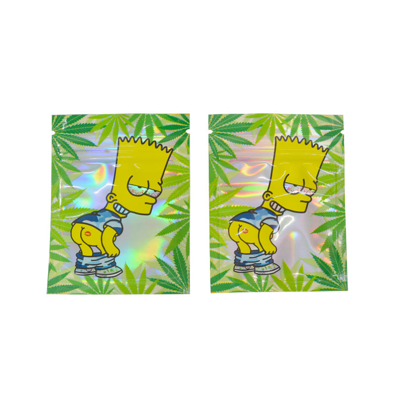 11x14cm 3.5g Hologram Laser Zipper Bags Both Side Printed 100 pcs
