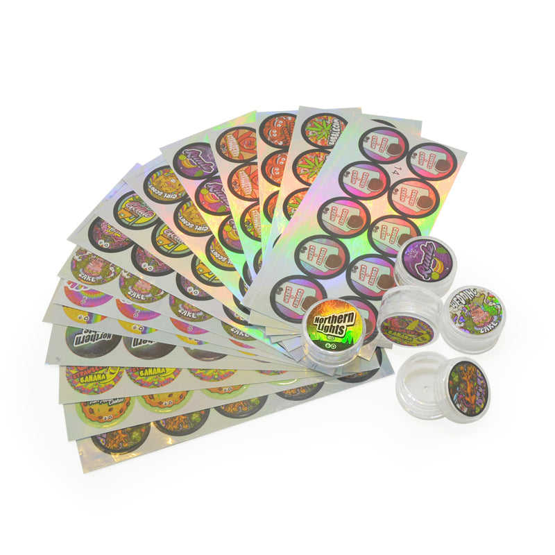 100 PCS 3-5ml Laser Stickers Capsules Small Jars Bottles Container  CBD Cream Plastic Capsules With Laser Stickers