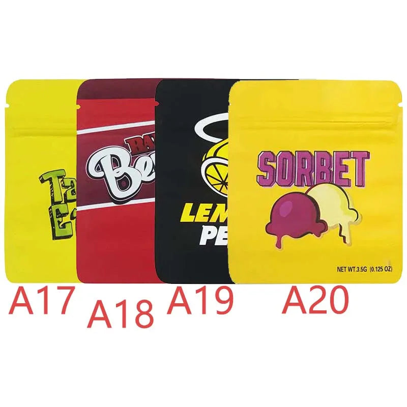 3.5g Empty Mylar Bag Matte Standing Up Pouches Reusable Smell-proof Plastic Zipper Sealed Storage Aluminum Foil Packaging Bags