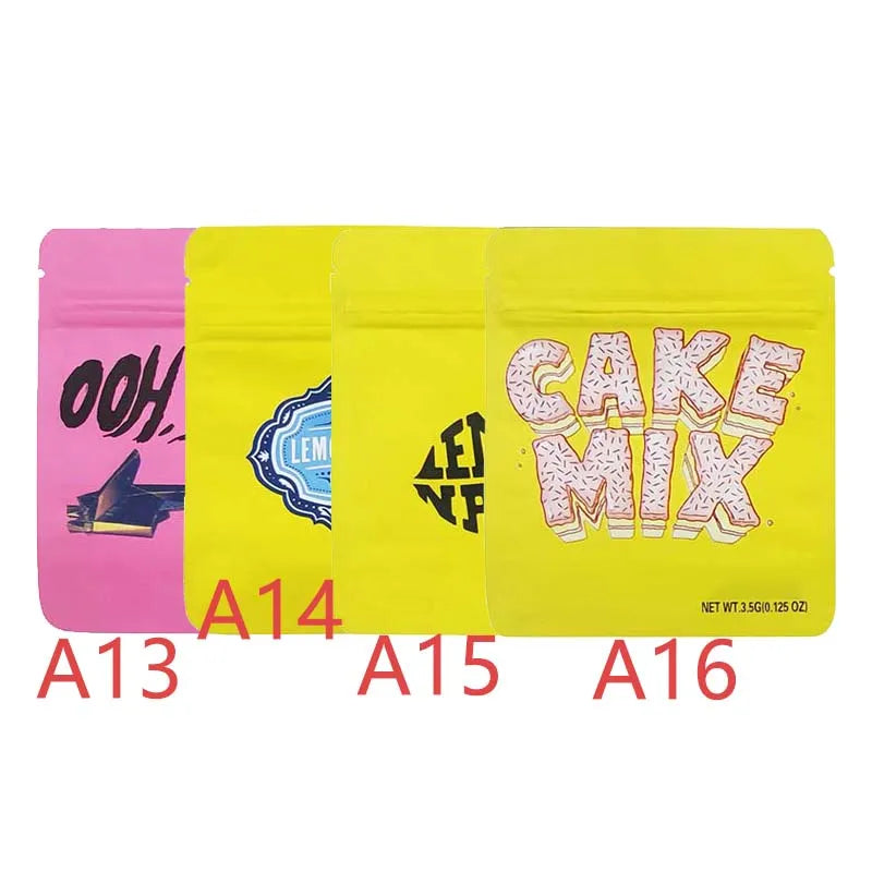3.5g Empty Mylar Bag Matte Standing Up Pouches Reusable Smell-proof Plastic Zipper Sealed Storage Aluminum Foil Packaging Bags
