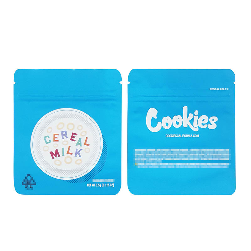1g -3g Cookies Plastic Zipper Pouch With Stickers laser Anti Label Foil Bags Flavor Herb Flower Dry Tobacco Retail Bags