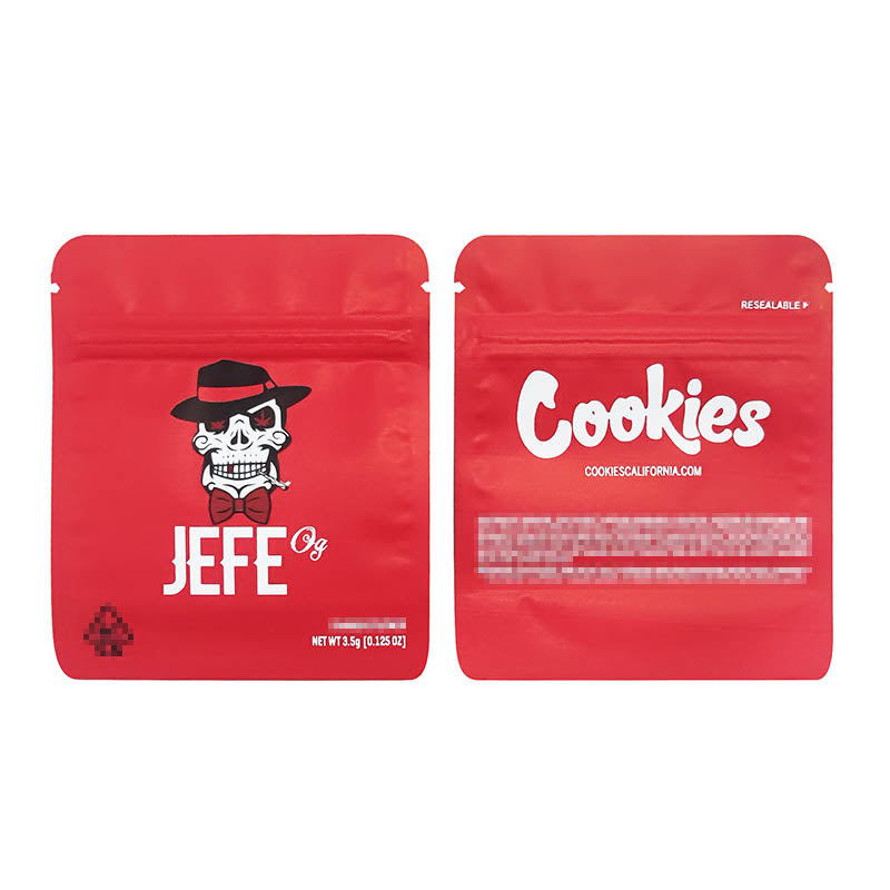 1g -3g Cookies Plastic Zipper Pouch With Stickers laser Anti Label Foil Bags Flavor Herb Flower Dry Tobacco Retail Bags