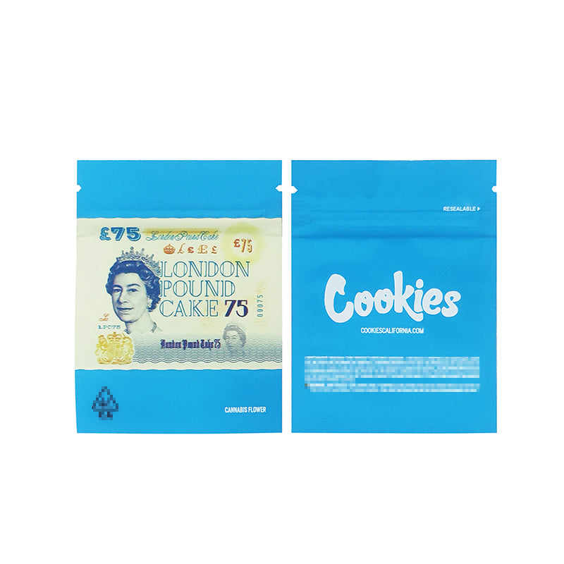 1g -3g Cookies Plastic Zipper Pouch With Stickers laser Anti Label Foil Bags Flavor Herb Flower Dry Tobacco Retail Bags