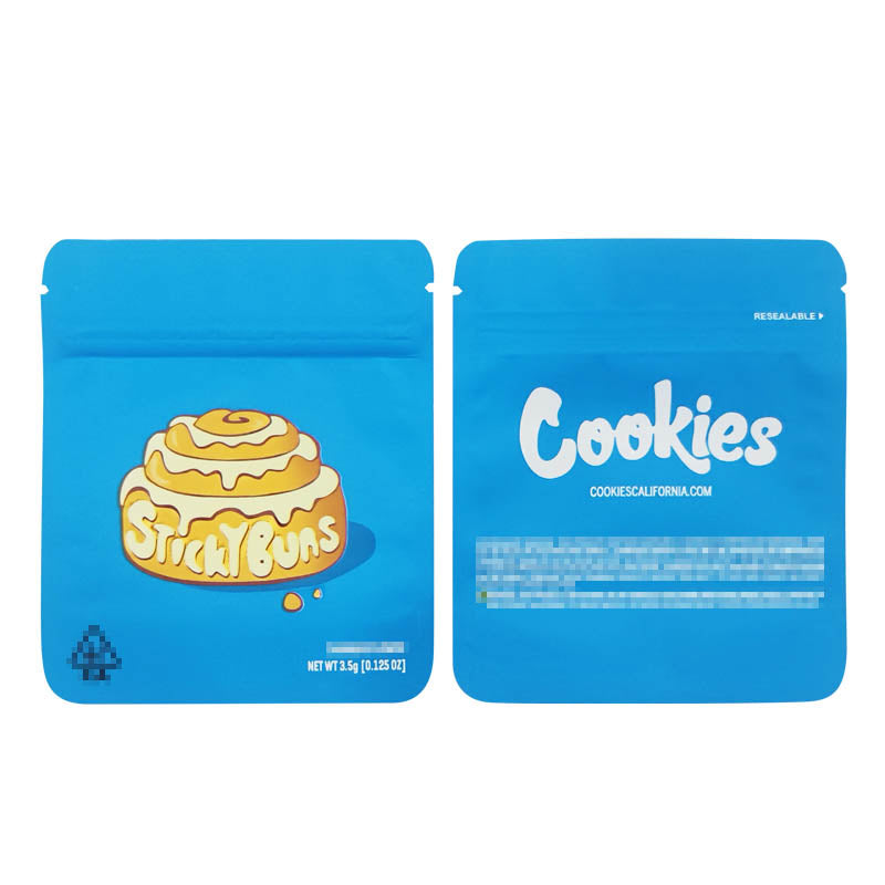 1g -3g Cookies Plastic Zipper Pouch With Stickers laser Anti Label Foil Bags Flavor Herb Flower Dry Tobacco Retail Bags