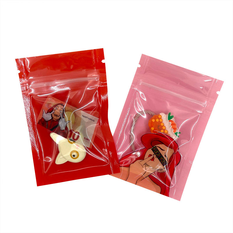 Small Size 6x9cm Candy Zipper Pouch With Clear Window Sample Bag Plastic Packaging
