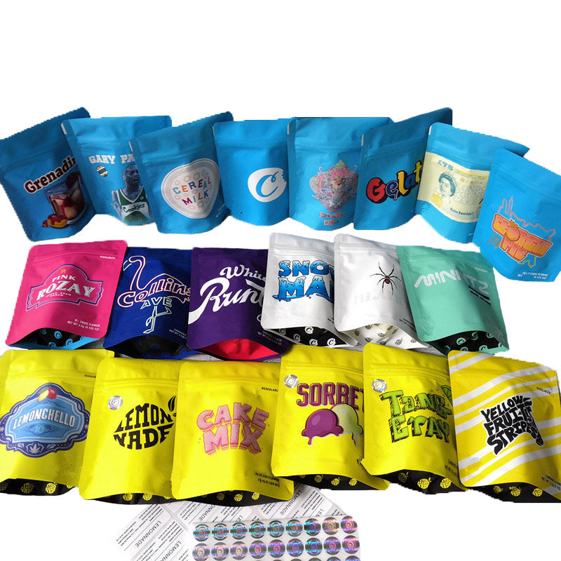 3.5g Cookies 100 PCS Soft PET Zipper Bags 3.5g Smell Proof Retail Bag Package Packaging North America