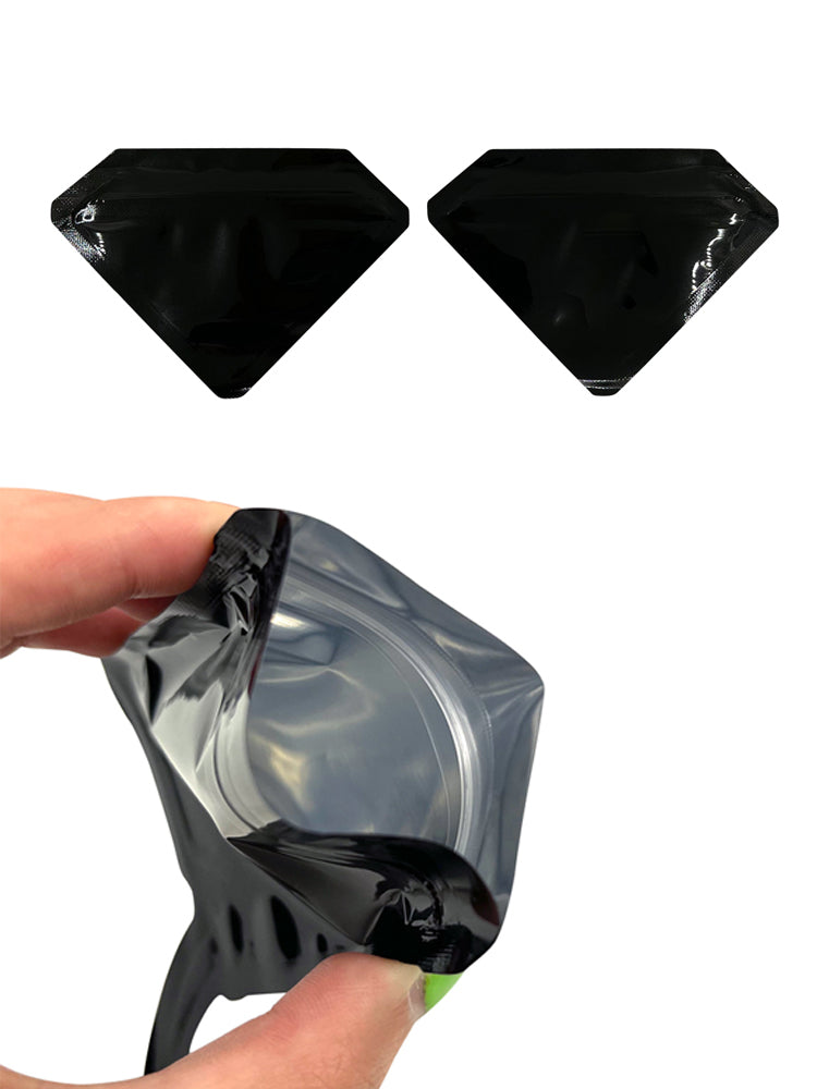 Black Colors Shape Bag Zip Lock Pouch Small Packaging Customized Logo Cigar Bags 100 PCS