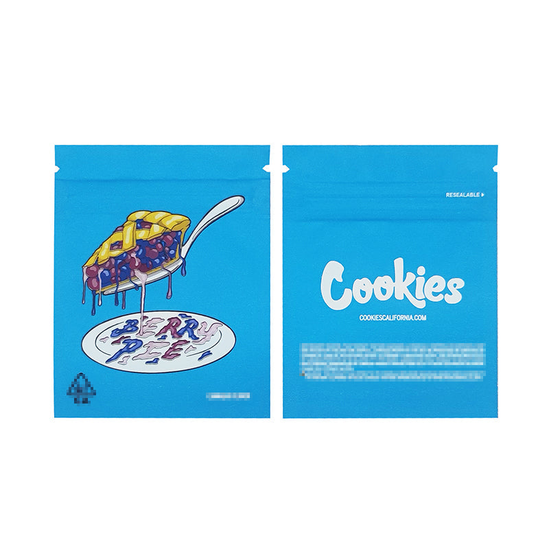 1g -3g Cookies Plastic Zipper Pouch With Stickers laser Anti Label Foil Bags Flavor Herb Flower Dry Tobacco Retail Bags