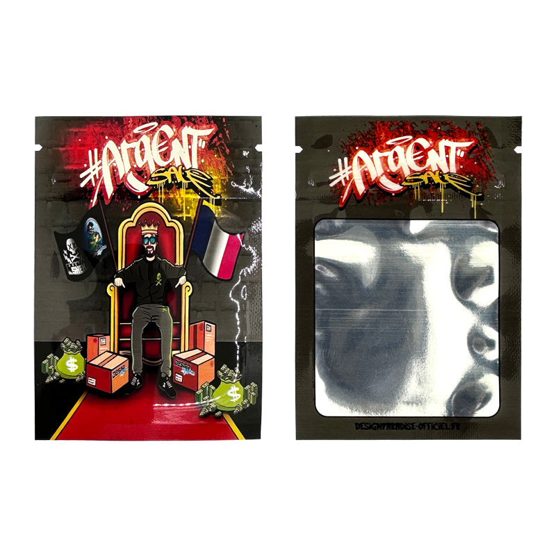 7x10cm With Clear Window Small Zipper Bags Mixed Design For 1g