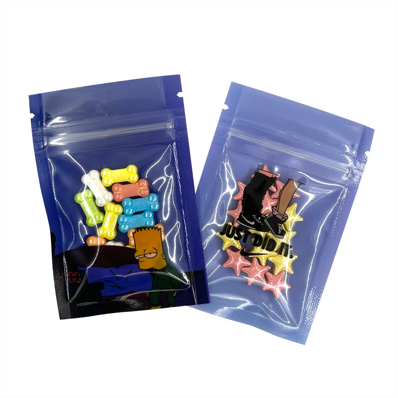 Small Size 6x9cm Candy Zipper Pouch With Clear Window Sample Bag Plastic Packaging
