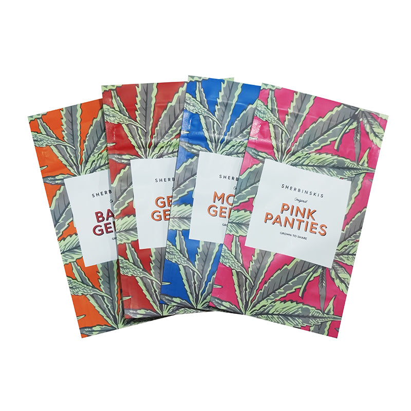 100 pcs SHERBINSKIS GELATO 3.5g Smell Proof Mylar Stand Up Zip Lock Pouch Cookies Candy Child Resistant Exit Bag