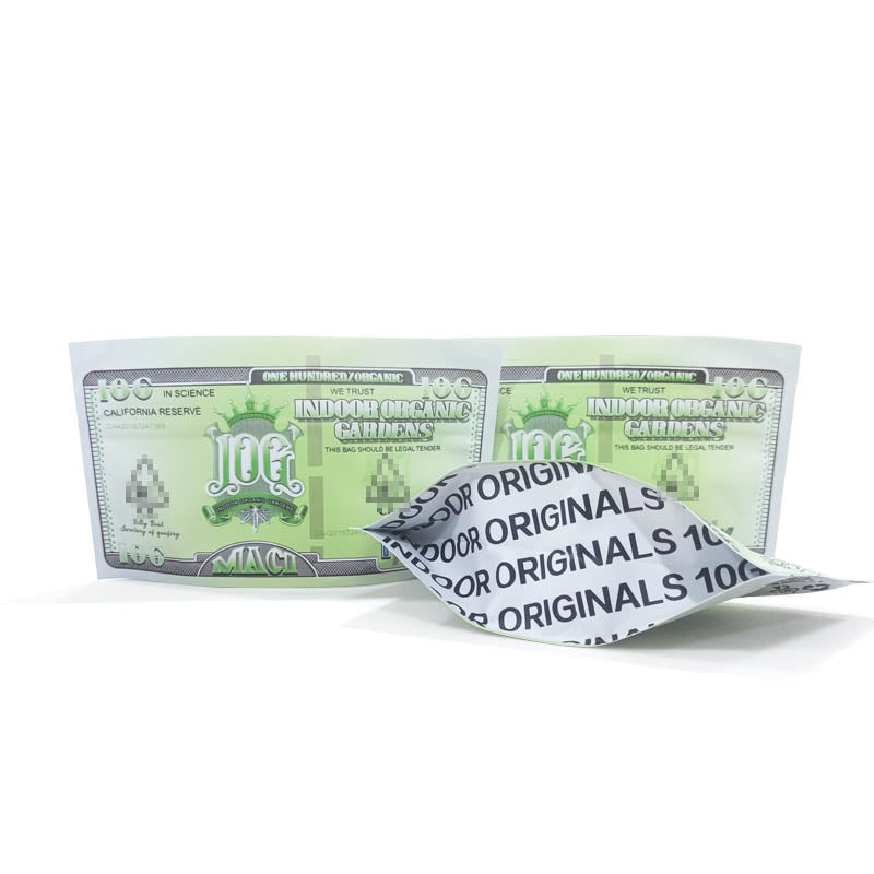 100 PCS USD Dollars 3.5g-10g Money Children Proof Stand Up Zip Lock Pouch Smell Proof Zipper Bag Cookies pouch Child Resistant Exit Bag USD Dollars