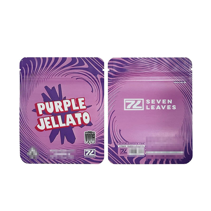 3.5g Seven Leaves Customized Your Logo Packaging Zipper Bags Both Side Printed 100 pcs