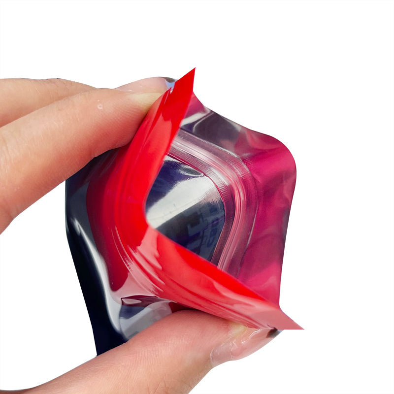 Small Size 6x9cm Candy Zipper Pouch With Clear Window Sample Bag Plastic Packaging