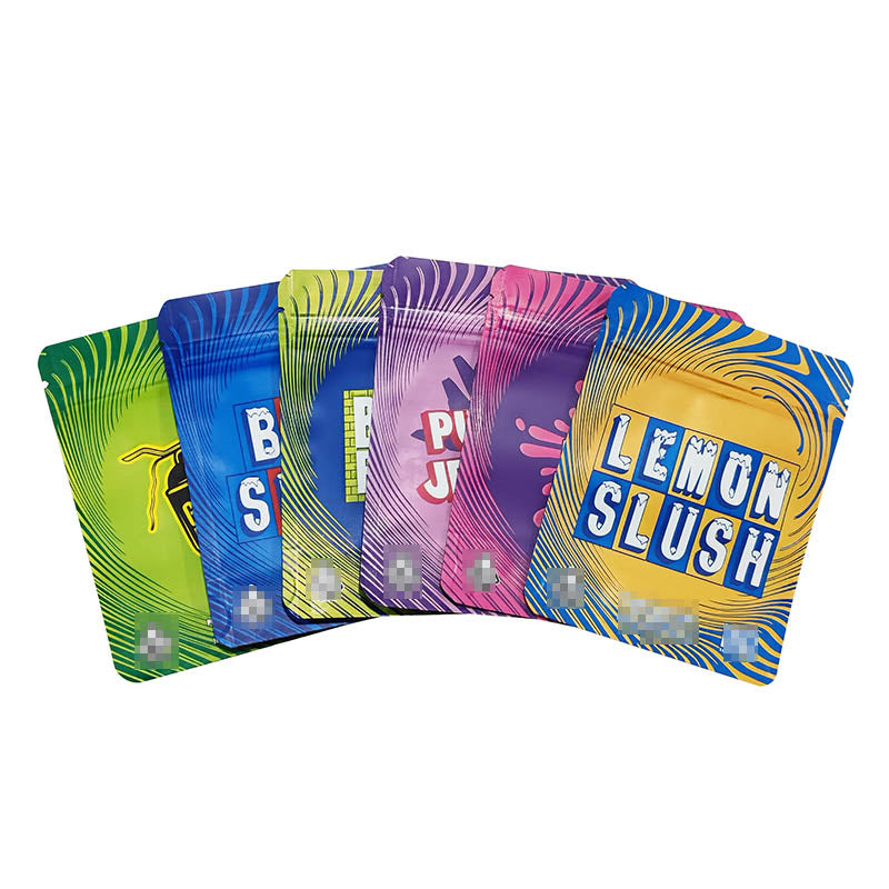 3.5g Seven Leaves Customized Your Logo Packaging Zipper Bags Both Side Printed 100 pcs