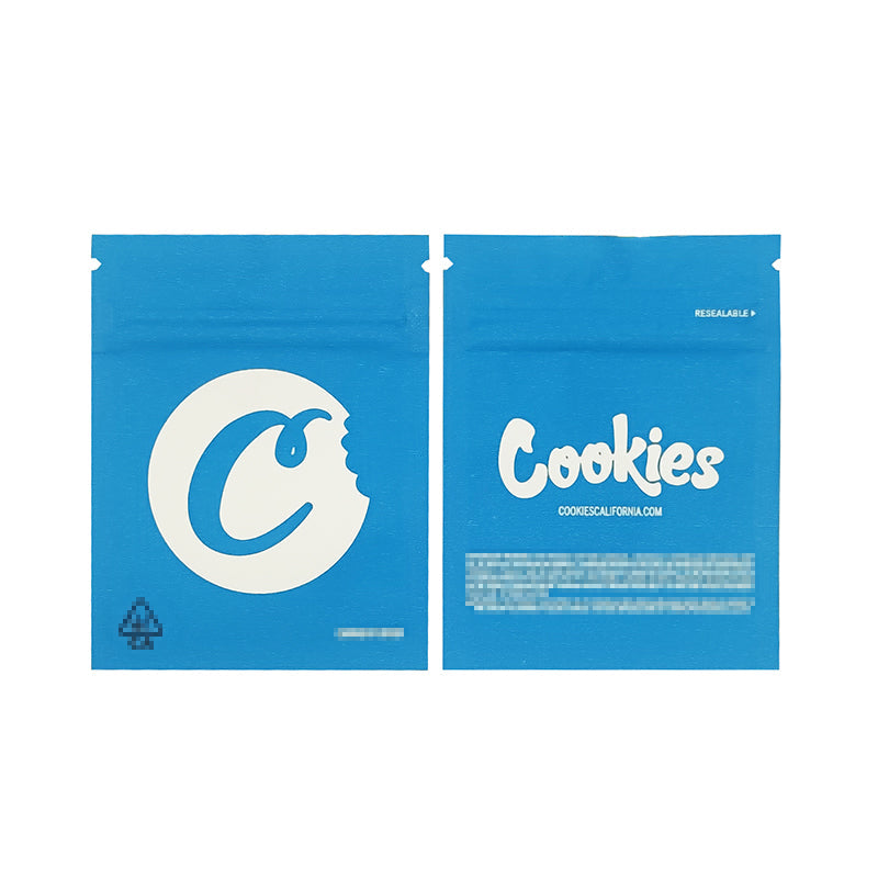 1g -3g Cookies Plastic Zipper Pouch With Stickers laser Anti Label Foil Bags Flavor Herb Flower Dry Tobacco Retail Bags