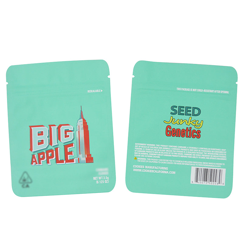 3.5g Cookies 100 PCS Soft PET Zipper Bags 3.5g Smell Proof Retail Bag Package Packaging North America