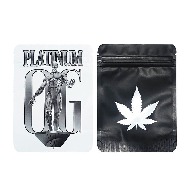 BACKWOODS Zipper Bags With Clear Window 3.5g Stand Up Ziplock Pouch 100 PCS
