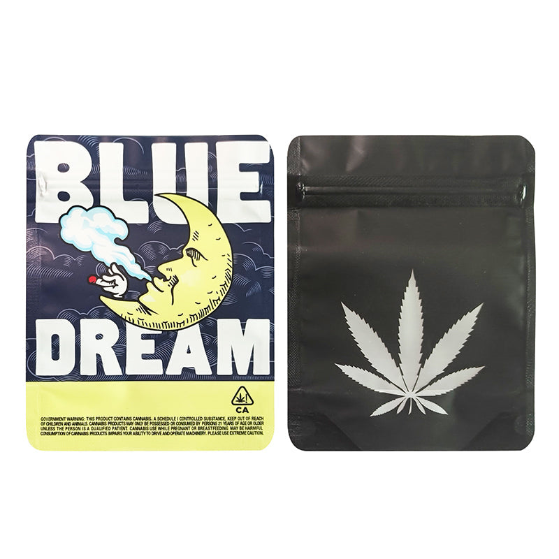 BACKWOODS Zipper Bags With Clear Window 3.5g Stand Up Ziplock Pouch 100 PCS