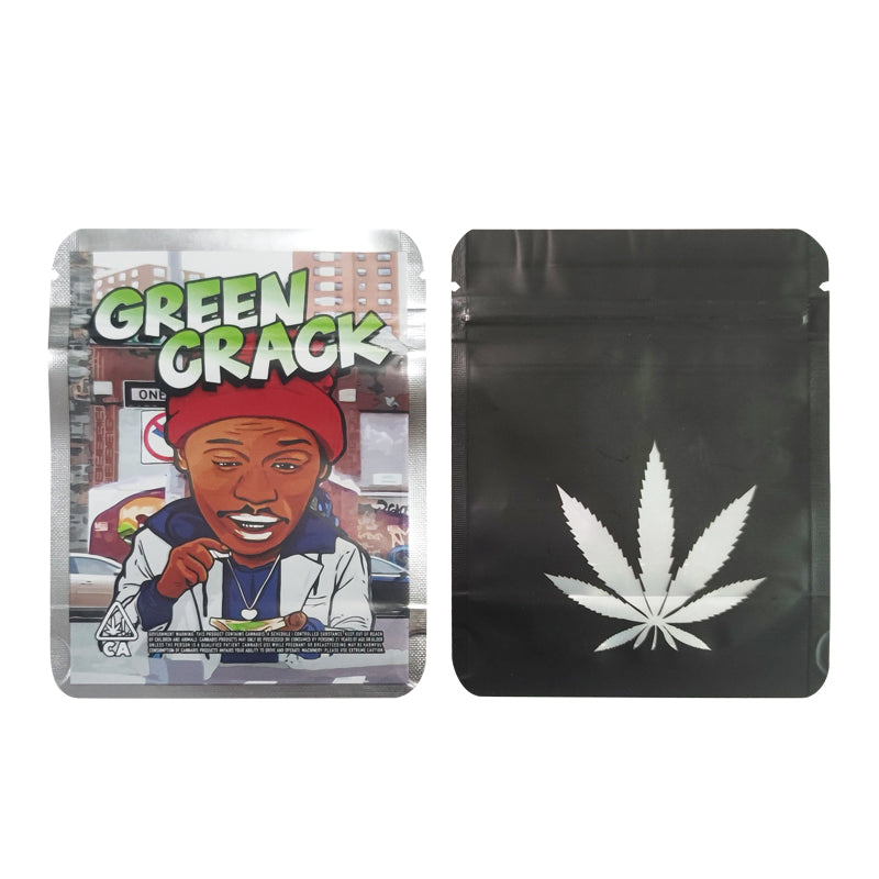 BACKWOODS Zipper Bags With Clear Window 3.5g Stand Up Ziplock Pouch 100 PCS
