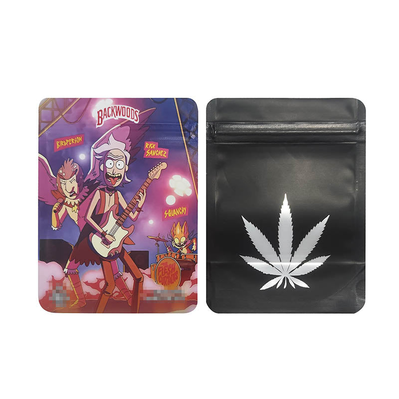 BACKWOODS Zipper Bags With Clear Window 3.5g Stand Up Ziplock Pouch 100 PCS