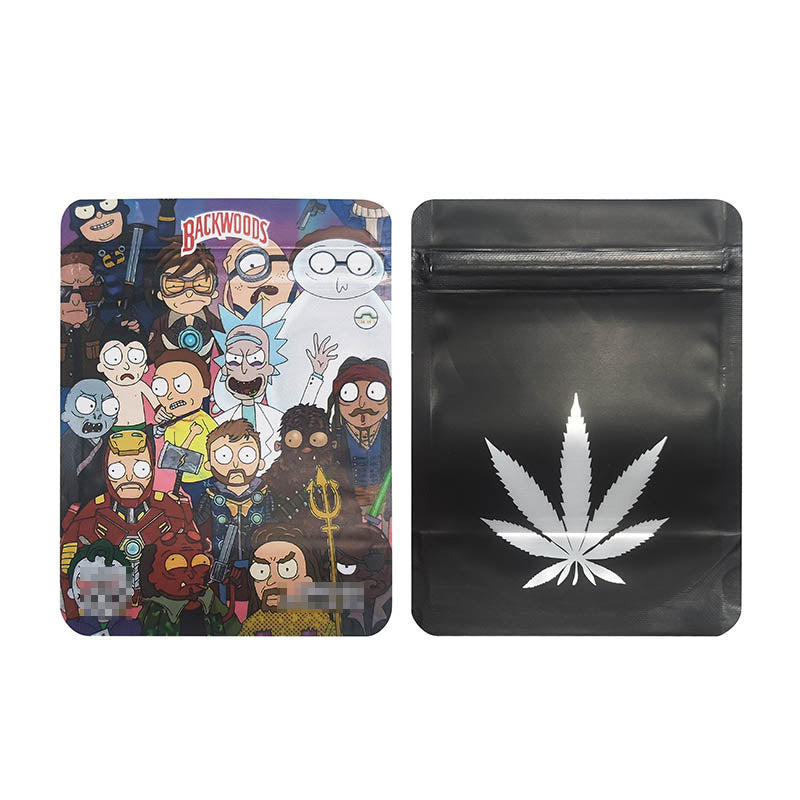BACKWOODS Zipper Bags With Clear Window 3.5g Stand Up Ziplock Pouch 100 PCS