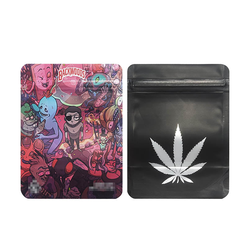 BACKWOODS Zipper Bags With Clear Window 3.5g Stand Up Ziplock Pouch 100 PCS