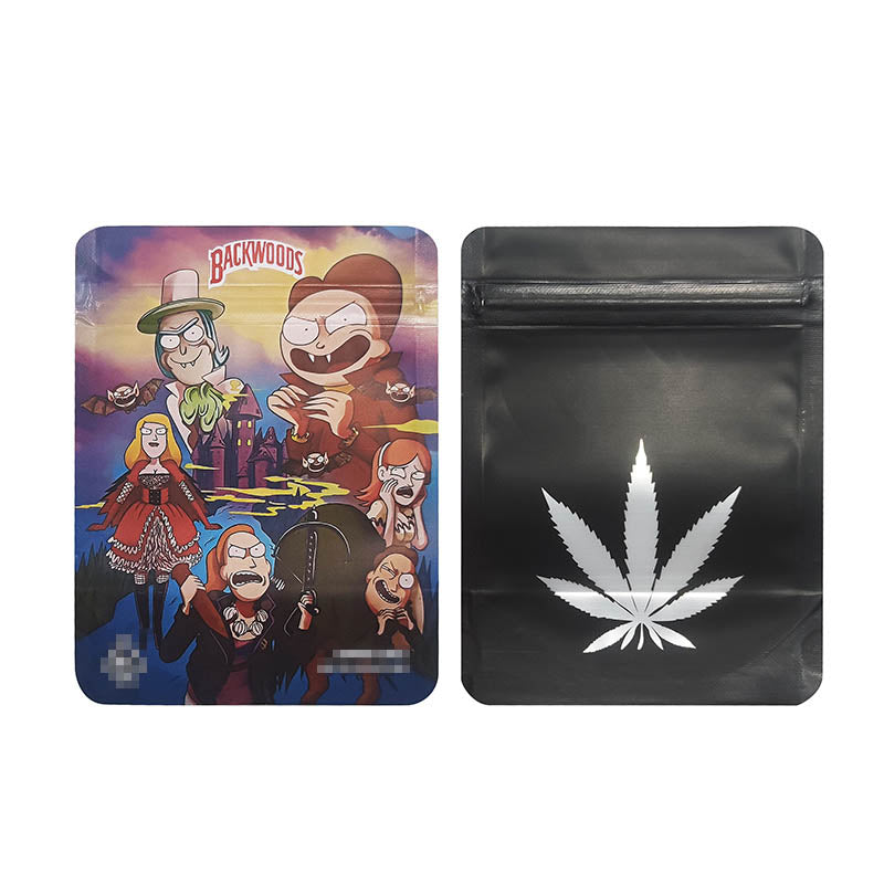 BACKWOODS Zipper Bags With Clear Window 3.5g Stand Up Ziplock Pouch 100 PCS
