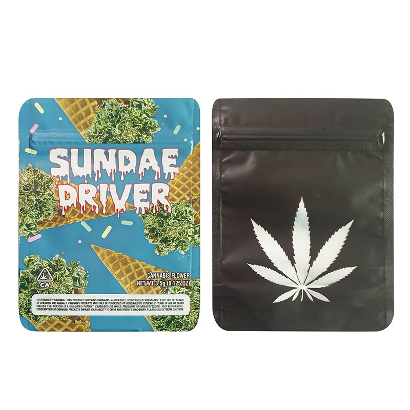 BACKWOODS Zipper Bags With Clear Window 3.5g Stand Up Ziplock Pouch 100 PCS